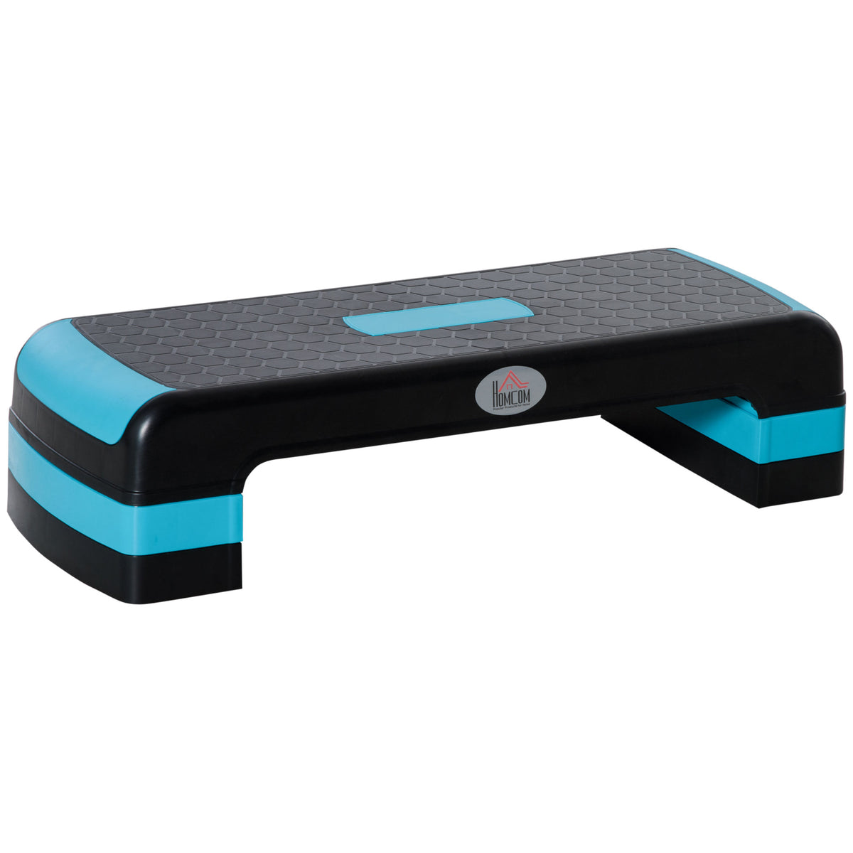 Step Fitness per Aerobica Regolabile su 3 Altezze 10-15-20 cm in Plastica, Nero e Blu
