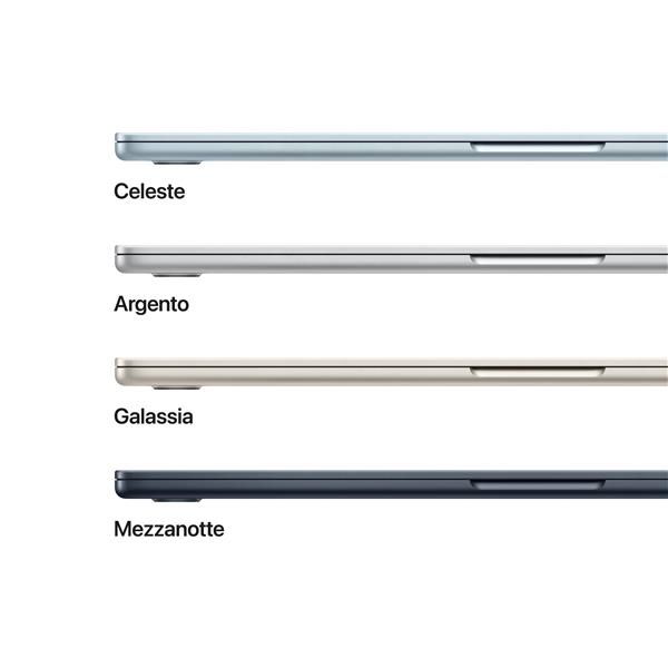 MacBook Air 15" M5 chip 10-core CPU 10-core GPU, 16GB, 1TB SSD - Argento