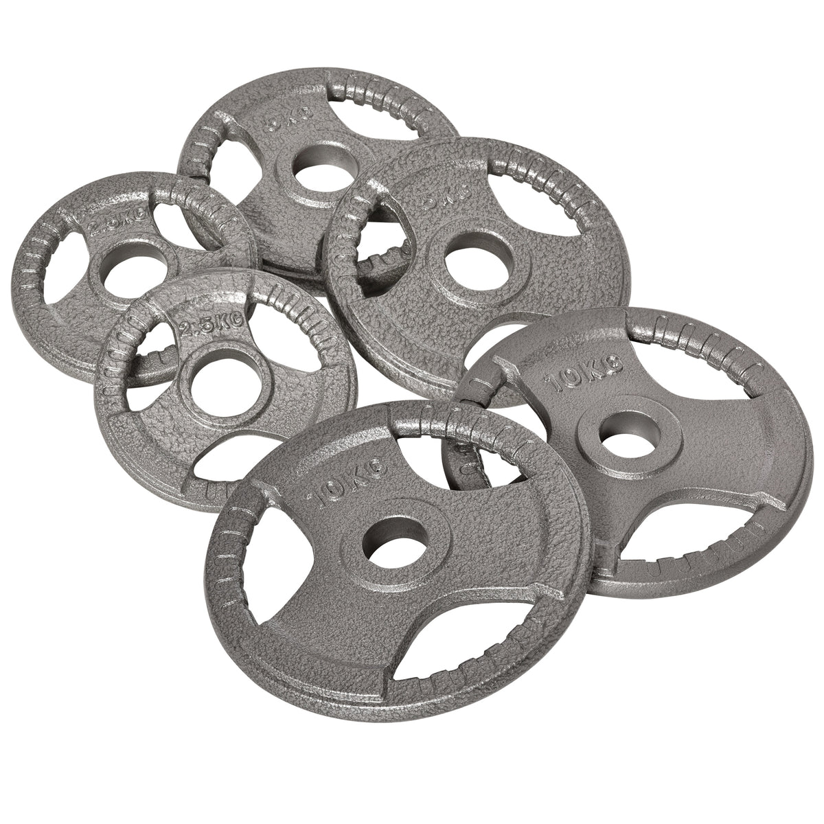 Set di 6 Dischi Pesi per Bilanciere e Manubri 2.5-35KG, Dischi palestra in Acciaio con Foro 50 cm, Ideali per Bilancieri Olimpionici, Argento