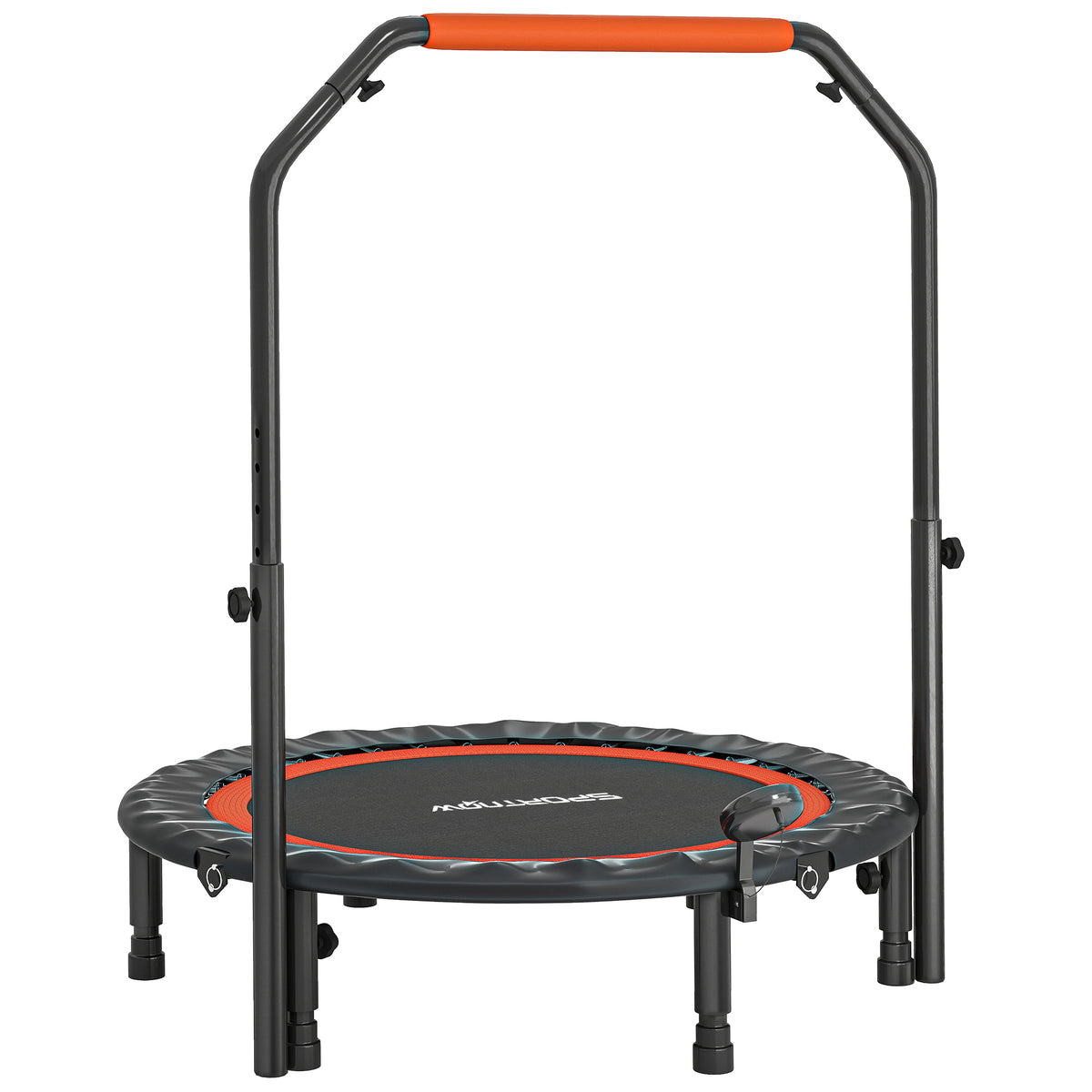 Mini Trampolino Fitness 102 cm con Manubrio Regolabile, Trampolino Elastico Pieghevole, Nero
