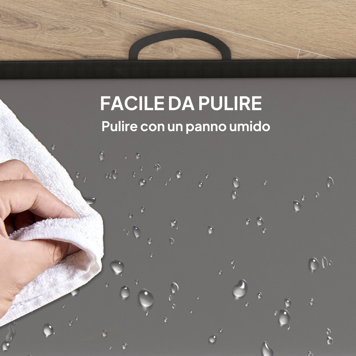 Tappetino da Ginnastica Pieghevole, Materassino Fitness Spesso 5 cm e Antiscivolo, 240x120 cm, Grigio