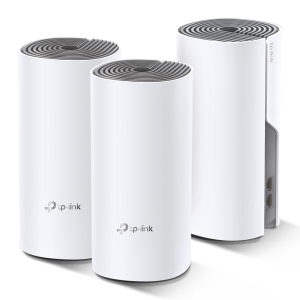 Deco E4 (Pacchetto da 3) - Sistema Wi-Fi Mesh Seamless Roaming, AC1200 Dual Band, 2 Porte Ethernet 100Mbps
