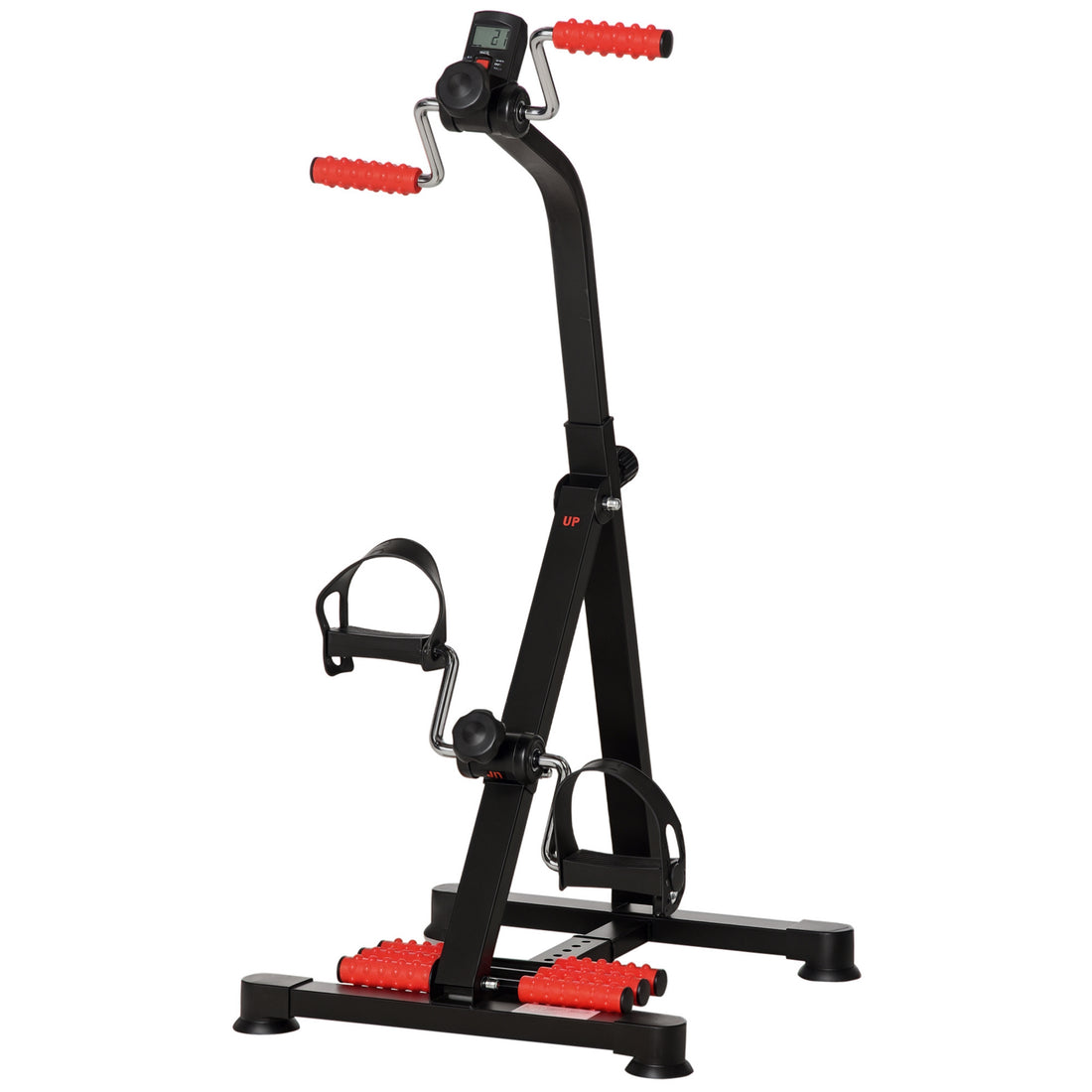 Pedaliera per Braccia e Gambe con Schermo LCD, Altezza e Resistenza Regolabile, 56x44-56x75-97 cm