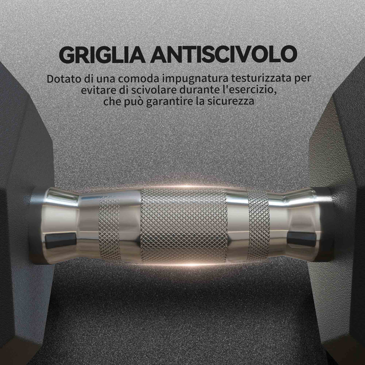 Set 2 Manubri Fitness da 15 kg Esagonali con Impugnatura Antiscivolo, in Acciaio e Gomma, 15.5 x 33.6 cm, Nero