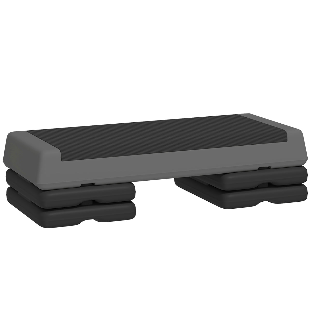Stepper Fitness Regolabile a 10.5/15.5/20.5 cm con Superficie Antiscivolo in PE, 77x36x20.5 cm, Grigio
