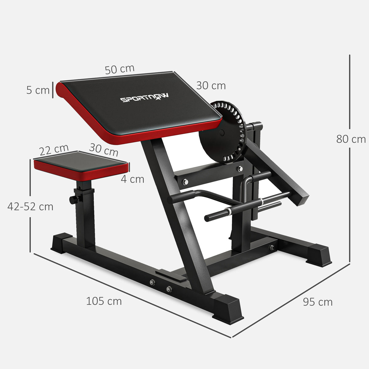 Panca Romana 2 in 1 per Curl e Tricipiti con Sedile a 5 Livelli e 25 Regolazioni, Nero
