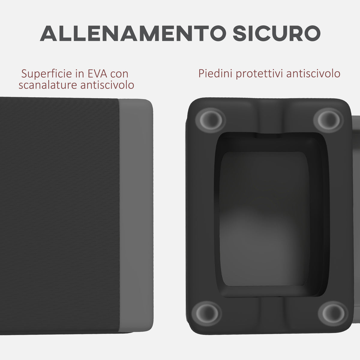 Stepper Fitness Regolabile a 10.5/15.5/20.5 cm con Superficie Antiscivolo in PE, 77x36x20.5 cm, Grigio