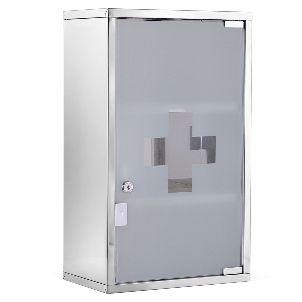 Armadietto medicinali 50x30x18cm Cassetta mobile bagno primo soccorso in acciaio inox con serratura