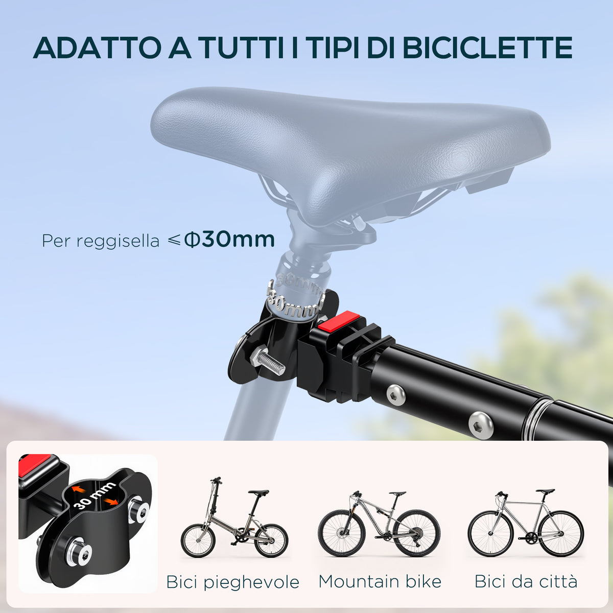 Rimorchio per Bicicletta Porta Oggetti in Acciaio 1445980cm