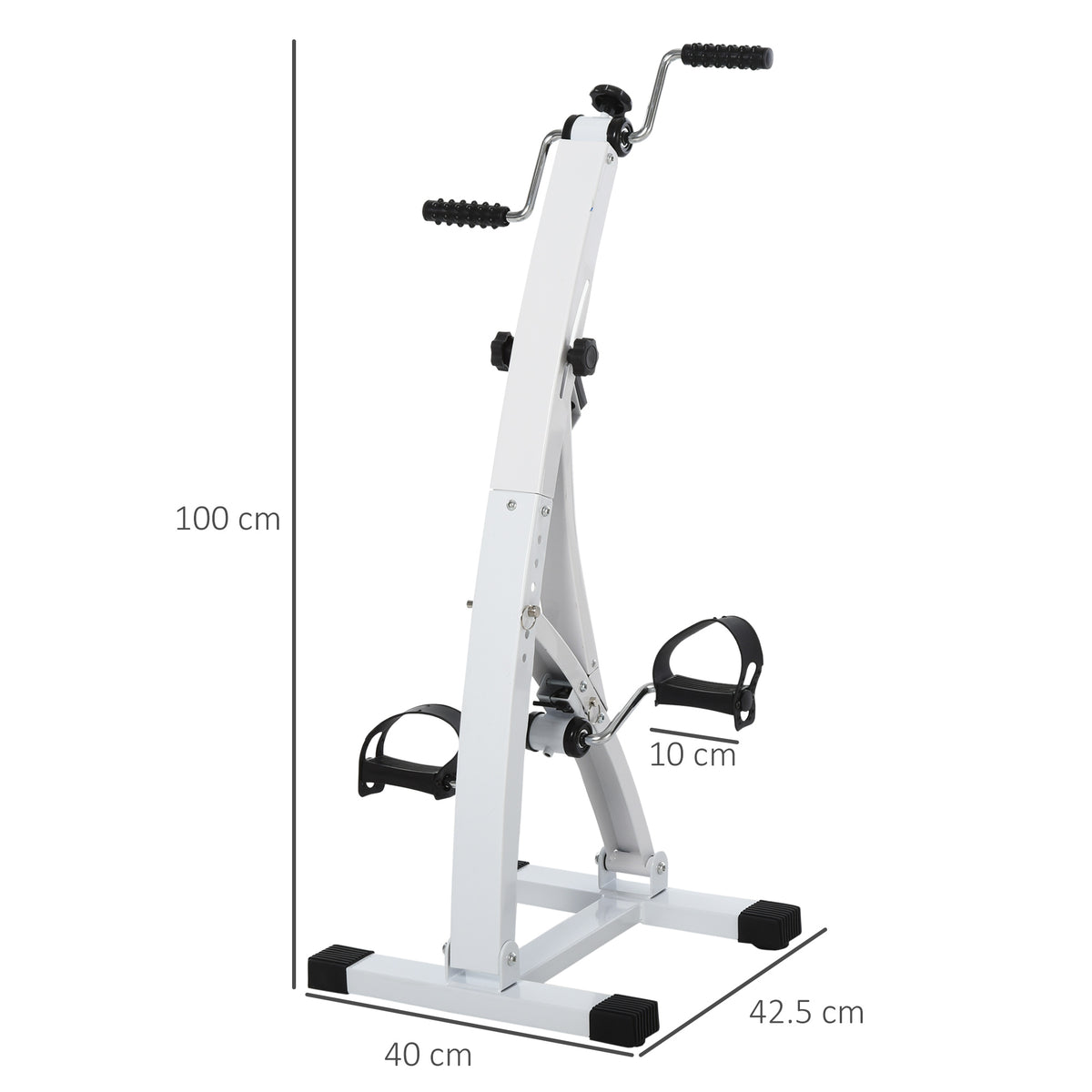 Pedaliera Braccia e Gambe da Divano o Poltrona con Schermo LED, Altezza e Intensità Regolabile, Bianco, 40x42.5x100cm