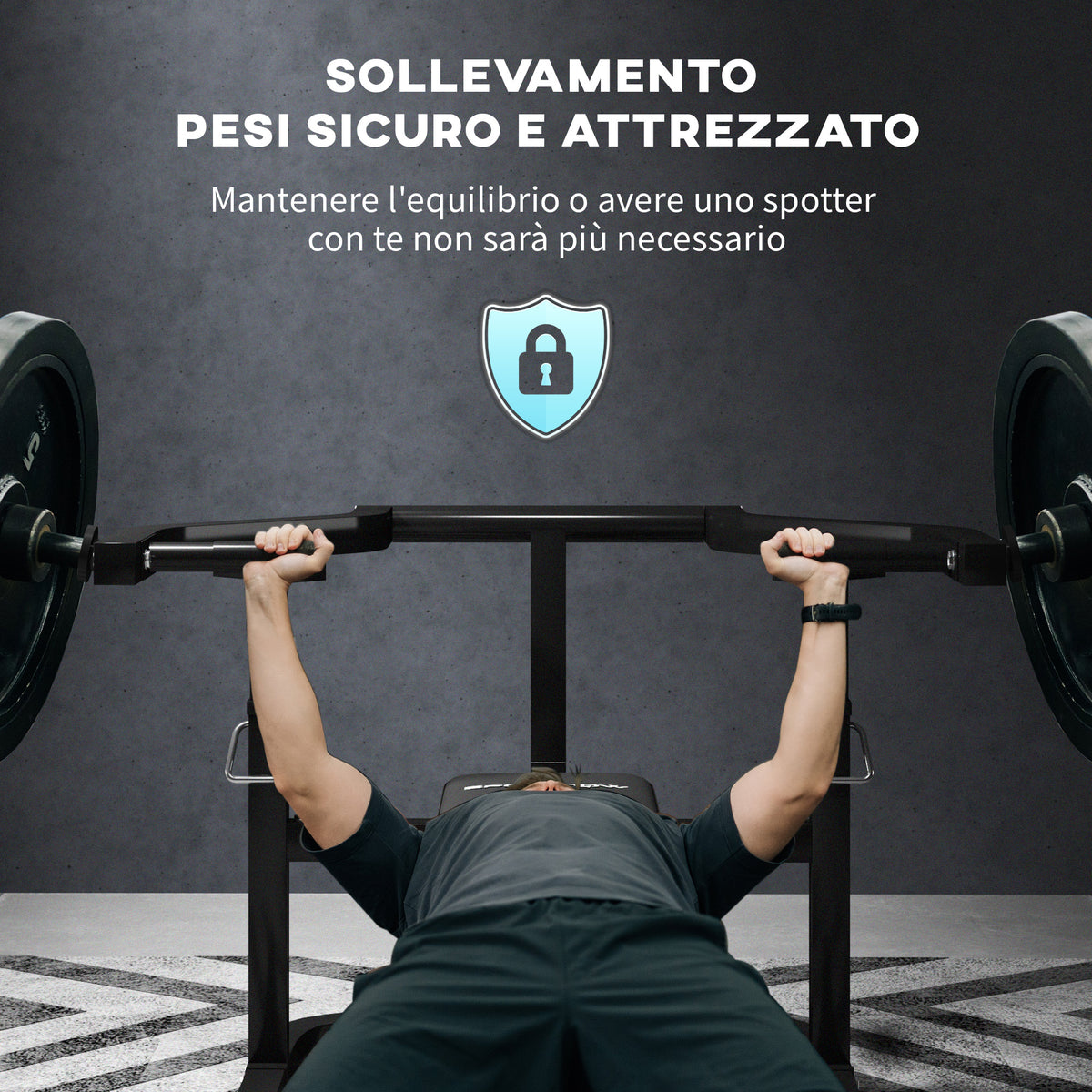 Macchina Pettorali ad Altezza Regolabile in Acciaio, 150x150x60-85 cm, Nero