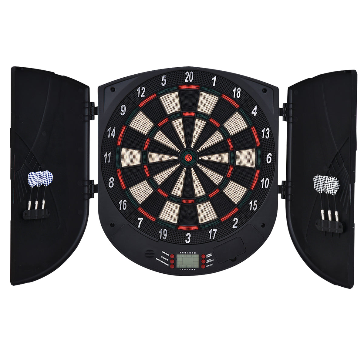 Bersaglio Freccette Elettronico per 8 Giocatori con 6 Freccette, Schermo LCD, 2 Porte e 26 Modalità di Gioco