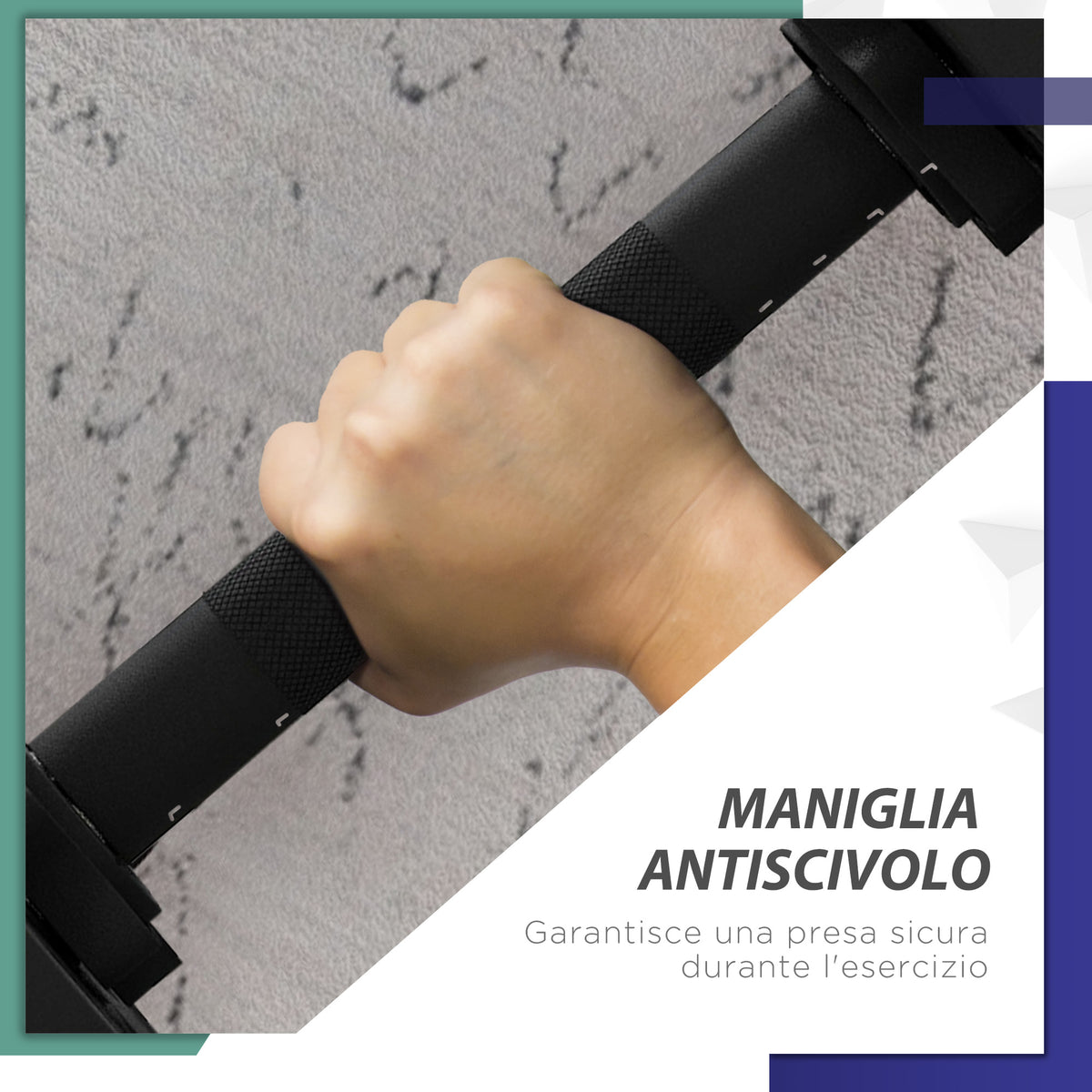 Set 2 in 1 con 2 Manubri Convertibili in Bilanciere, Peso Totale 20 kg e Dischi Pesi Regolabili, Nero