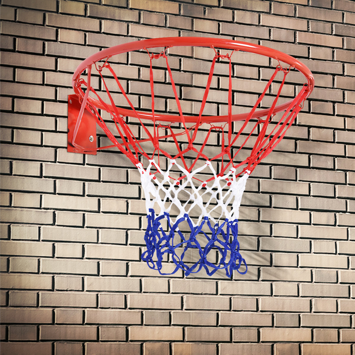 Canestro Basket da Muro in Ferro con Rete in Nylon per Esterno e Interno, ?46cm