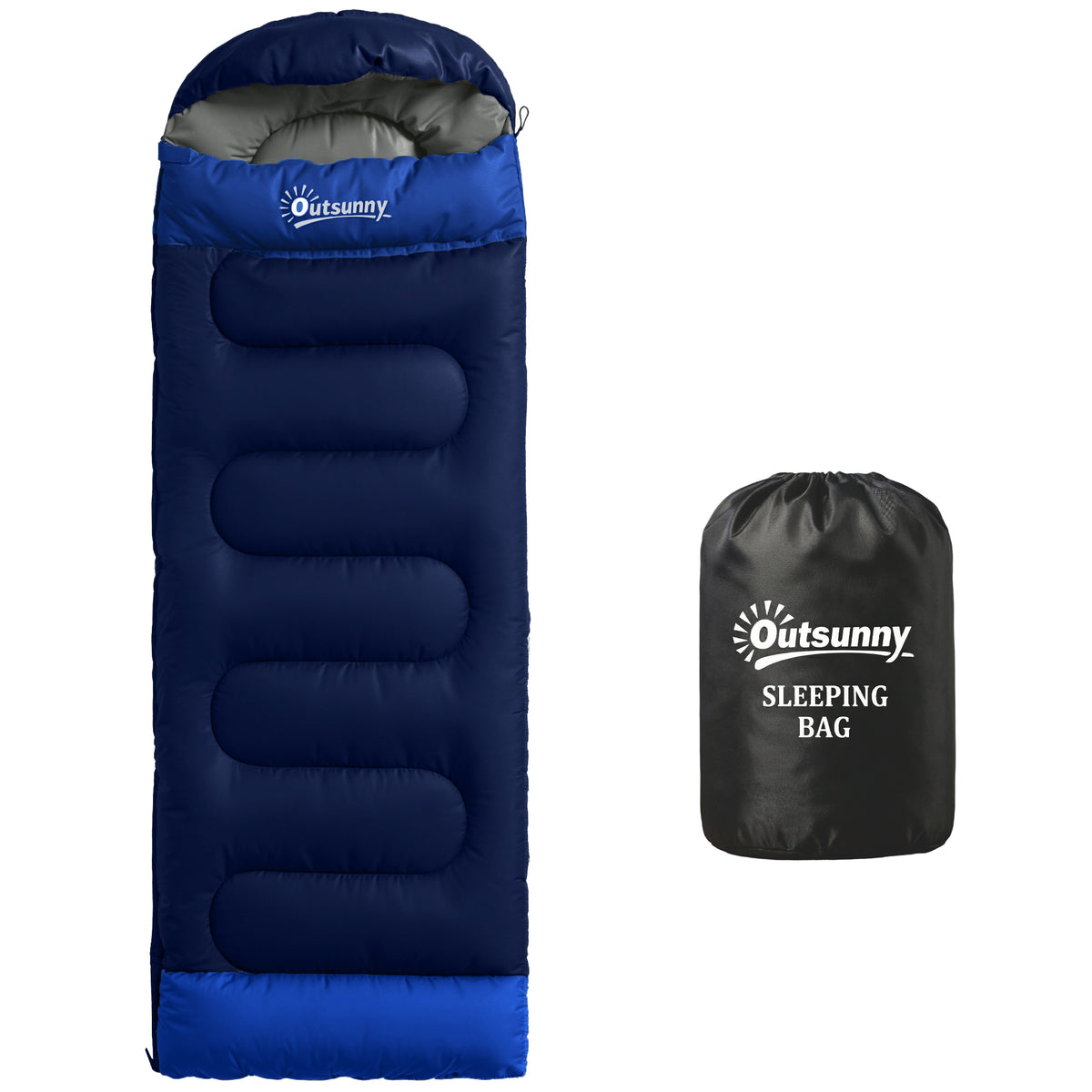 Sacco a Pelo Singolo per Adulti, Leggero e Compatto, 75x215 cm, Blu Navy