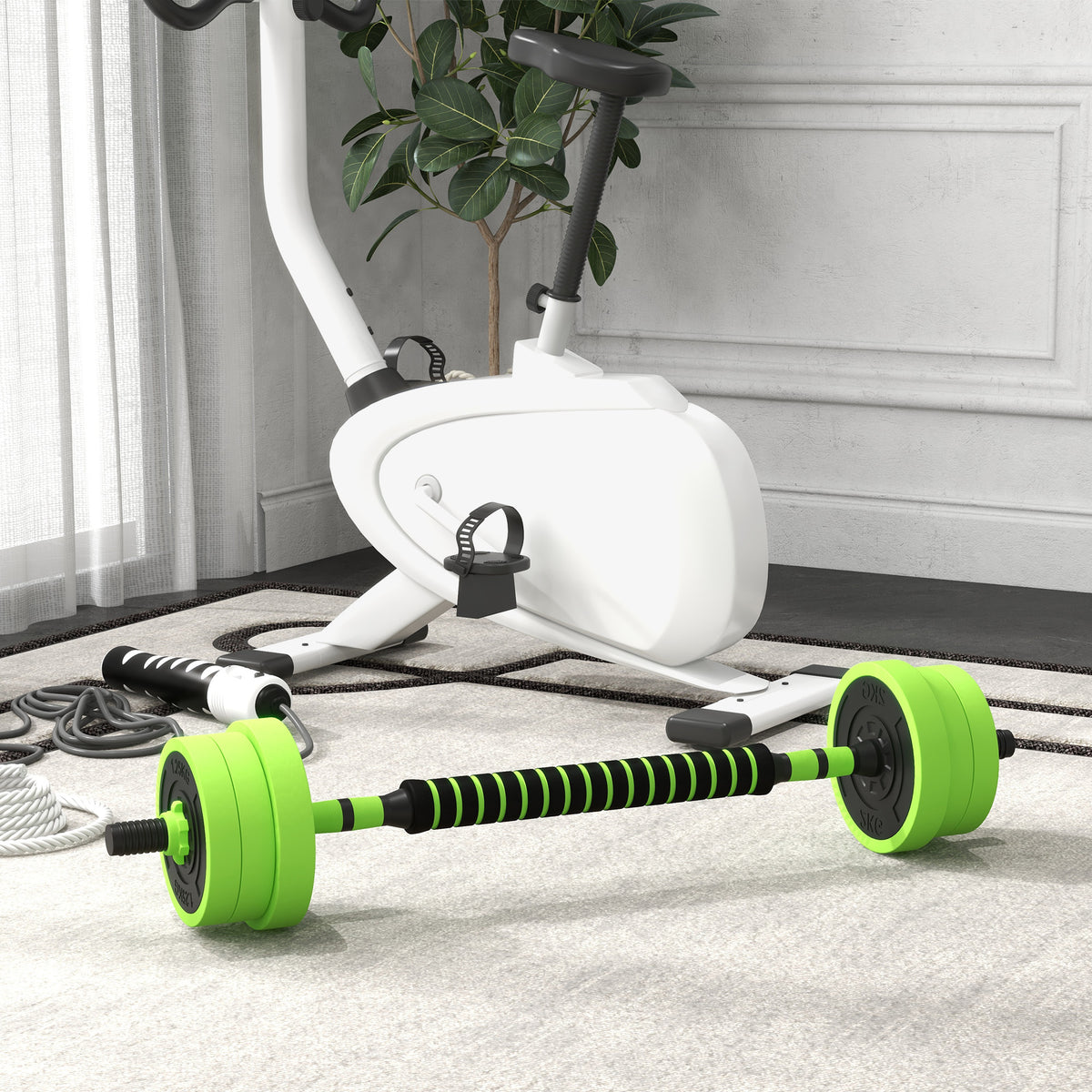 Pesi da Palestra Set 4 in 1 da 40kg totali, utilizzabile come Kettlebell, Manubri e Bilancieri