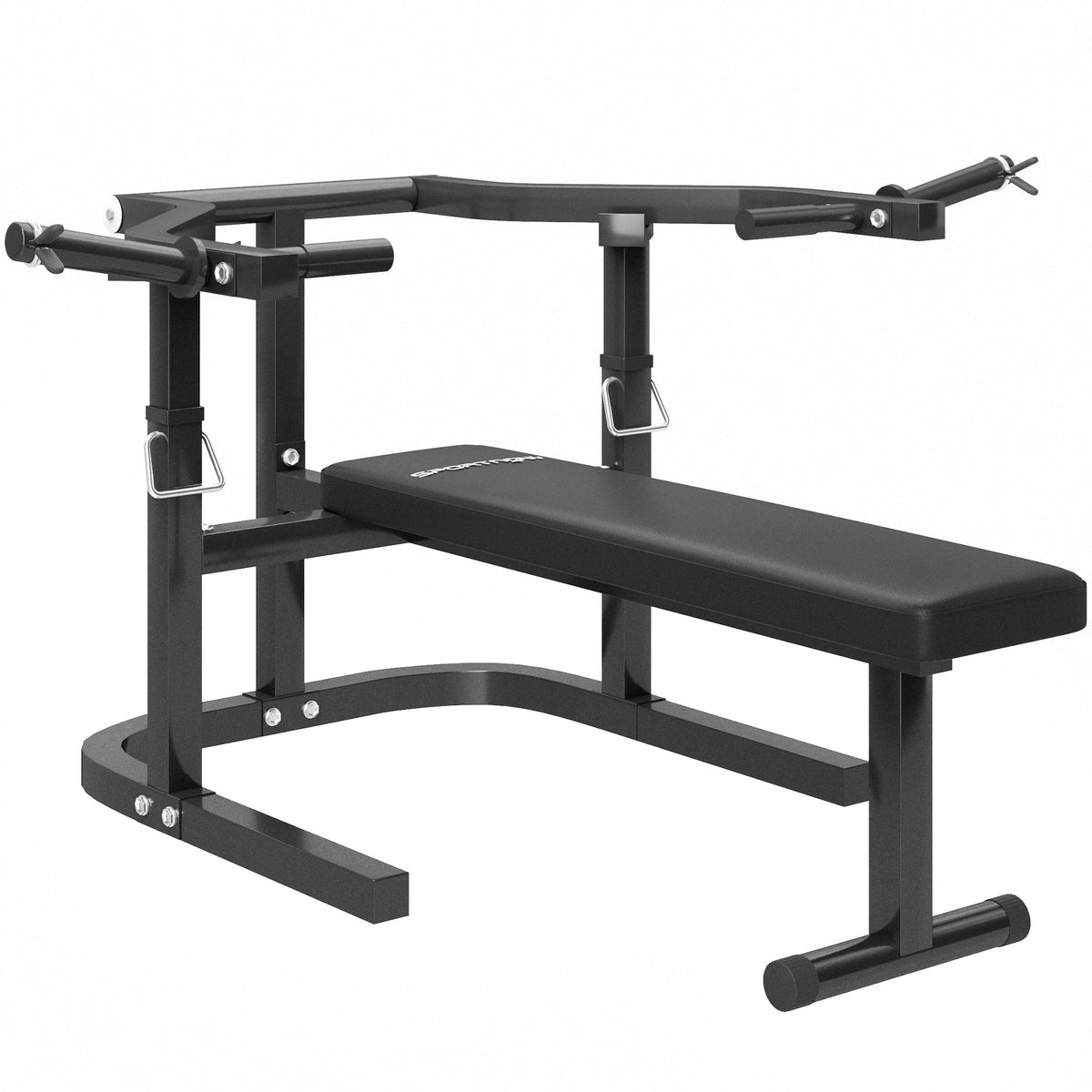 Macchina Pettorali ad Altezza Regolabile in Acciaio, 150x150x60-85 cm, Nero
