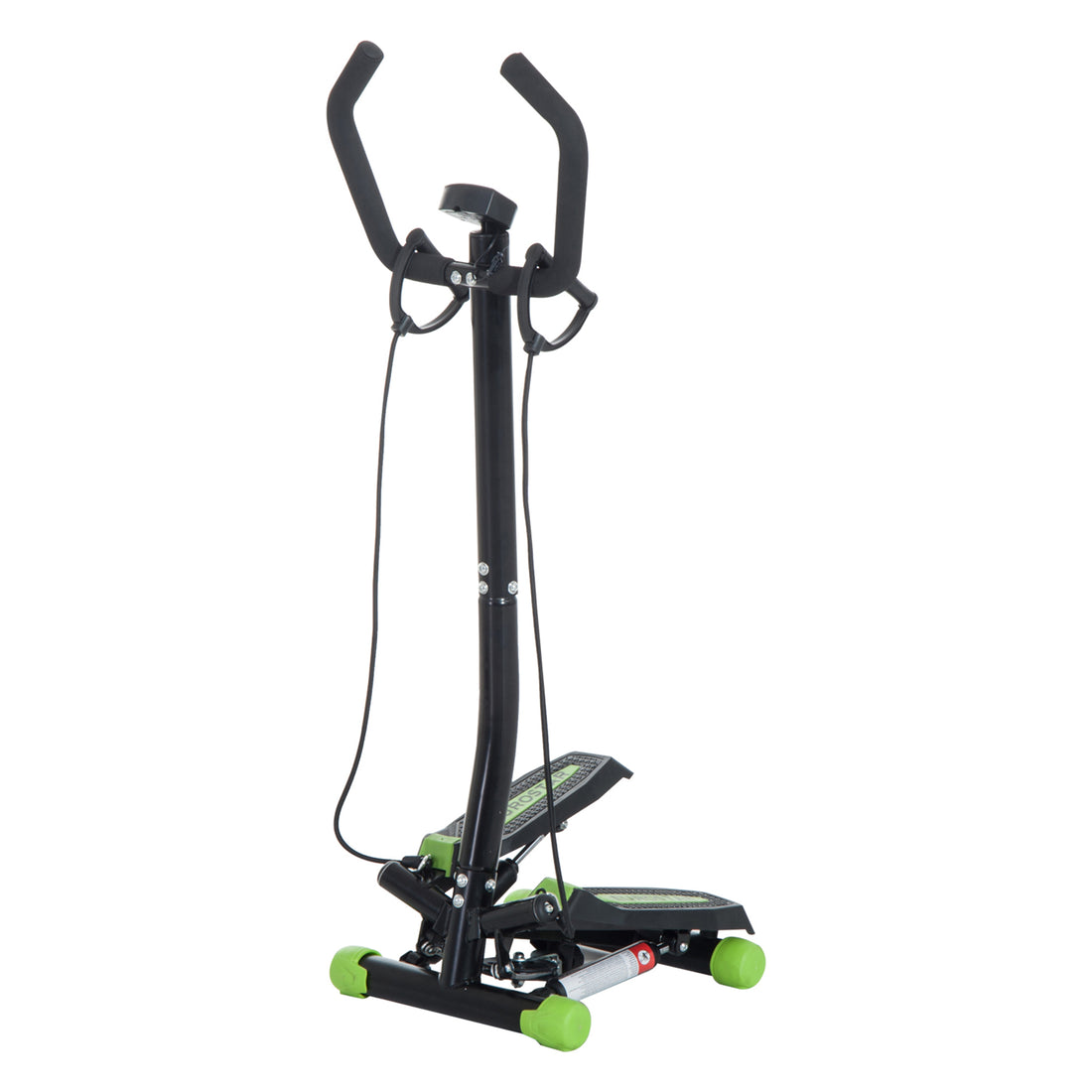 Stepper Professionale con Manubrio e Corde in Acciaio per Allenamento a Casa, 40 x 40 x 118cm, Nero