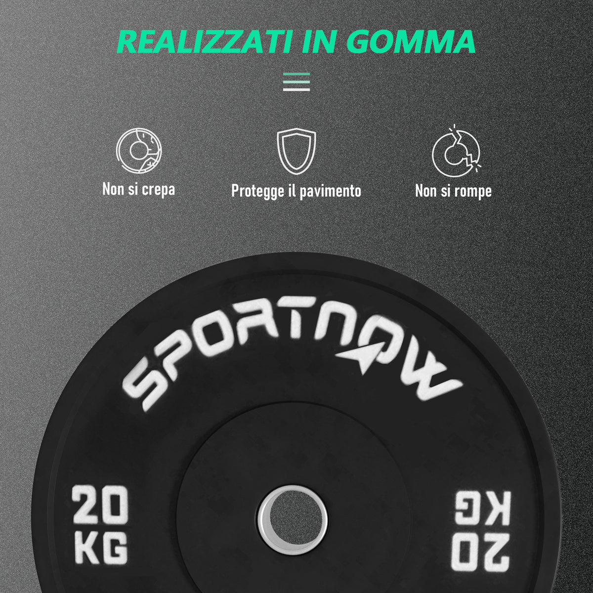 Set di 2 Dischi Palestra da 20kg per Bilanciere e Manubri con Attacco 5cm, Nero