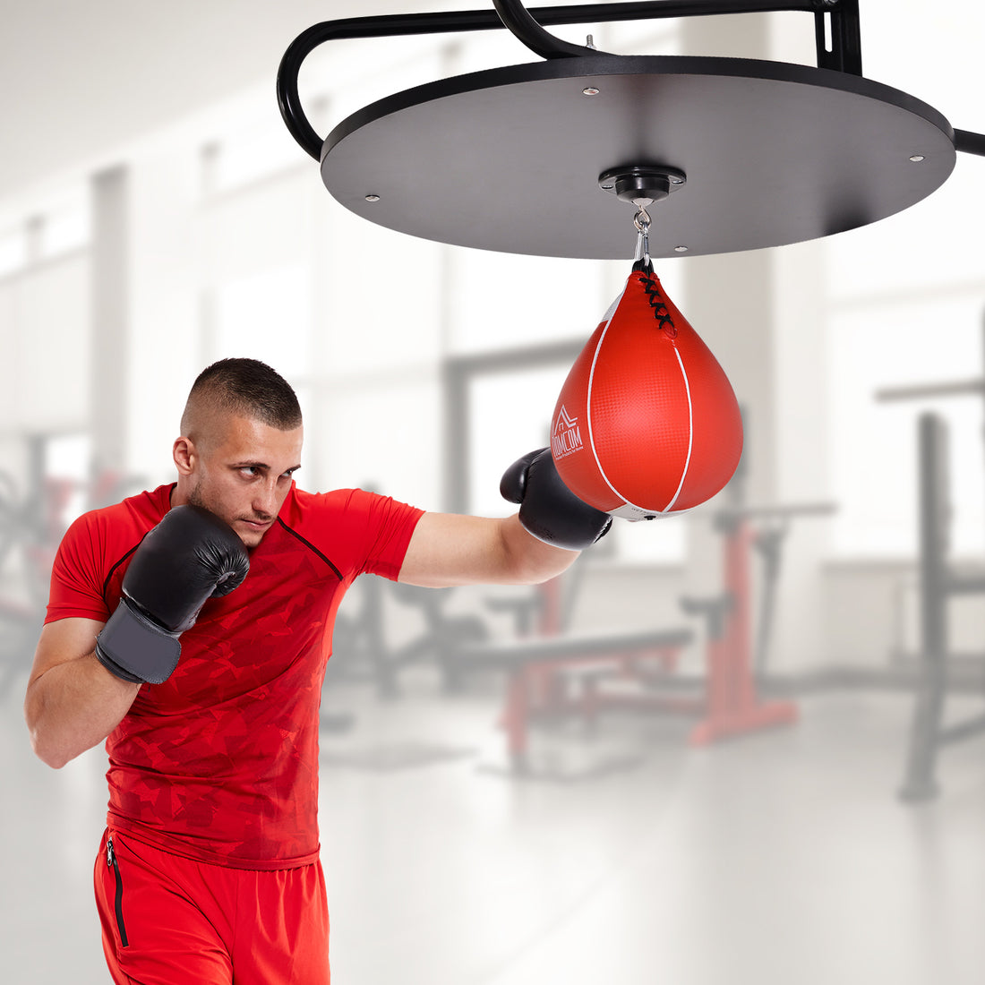 Set Boxe Pera Veloce con Piattaforma Installazione a Muro, Pompetta, Accessori Inclusi, 60 x 73 x 80 cm