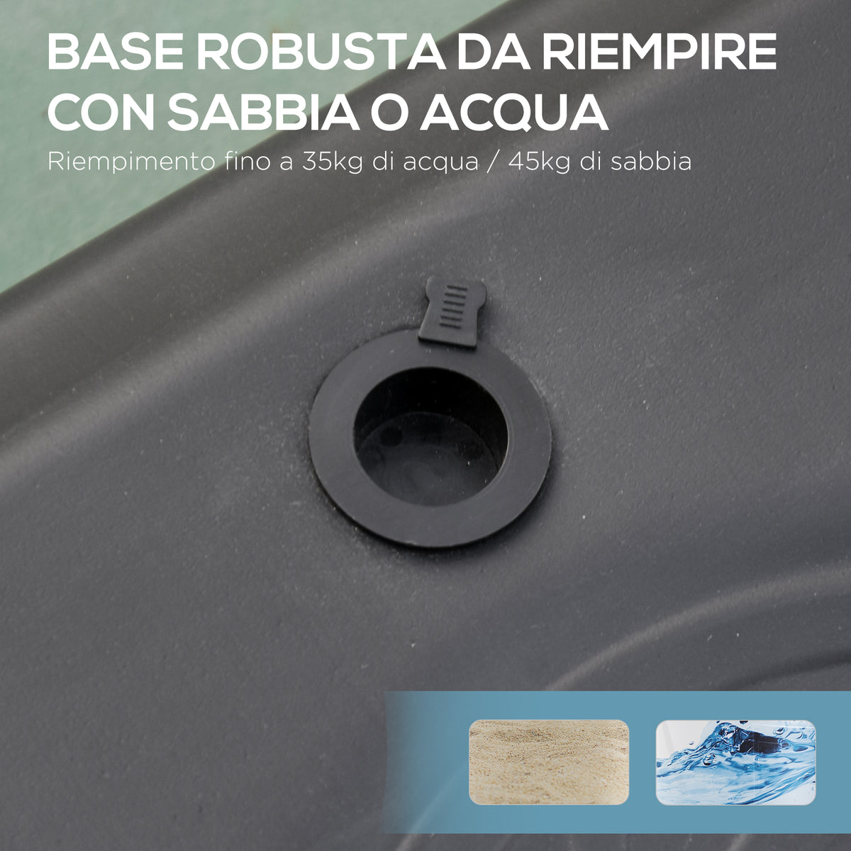 Canestro Basket da Esterno con Altezza Regolabile 193.5-248.5cm e Base Riempibile con Acqua o Sabbia, 73x49x194-249 cm