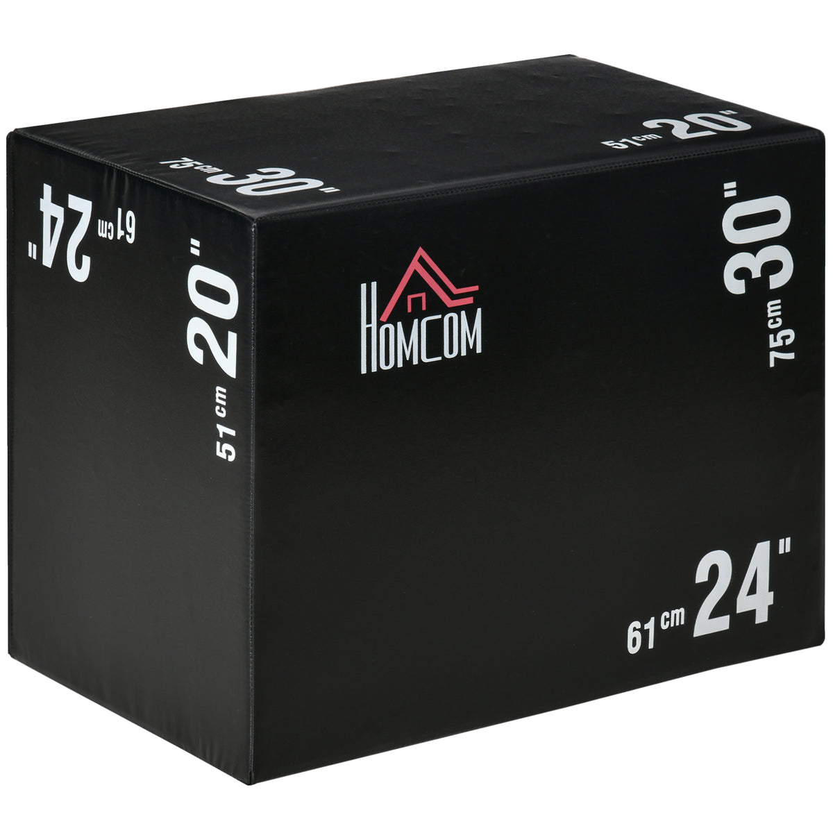 Plyo Box 3 in1 a 3 Altezze, Jumping Box Pliometrico Capacità 120kg, 75x51x61cm, Nero