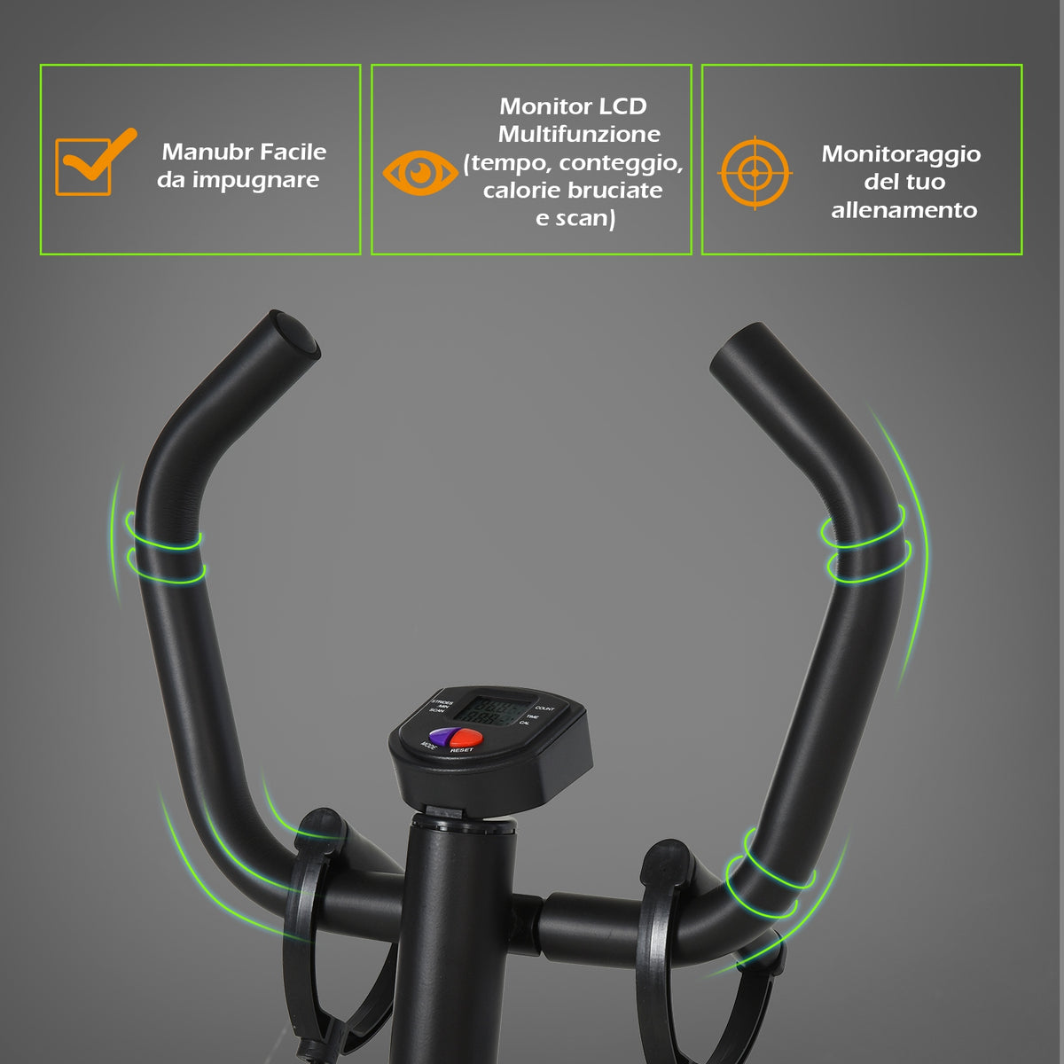 Stepper Professionale con Manubrio e Corde in Acciaio per Allenamento a Casa, 40 x 40 x 118cm, Nero