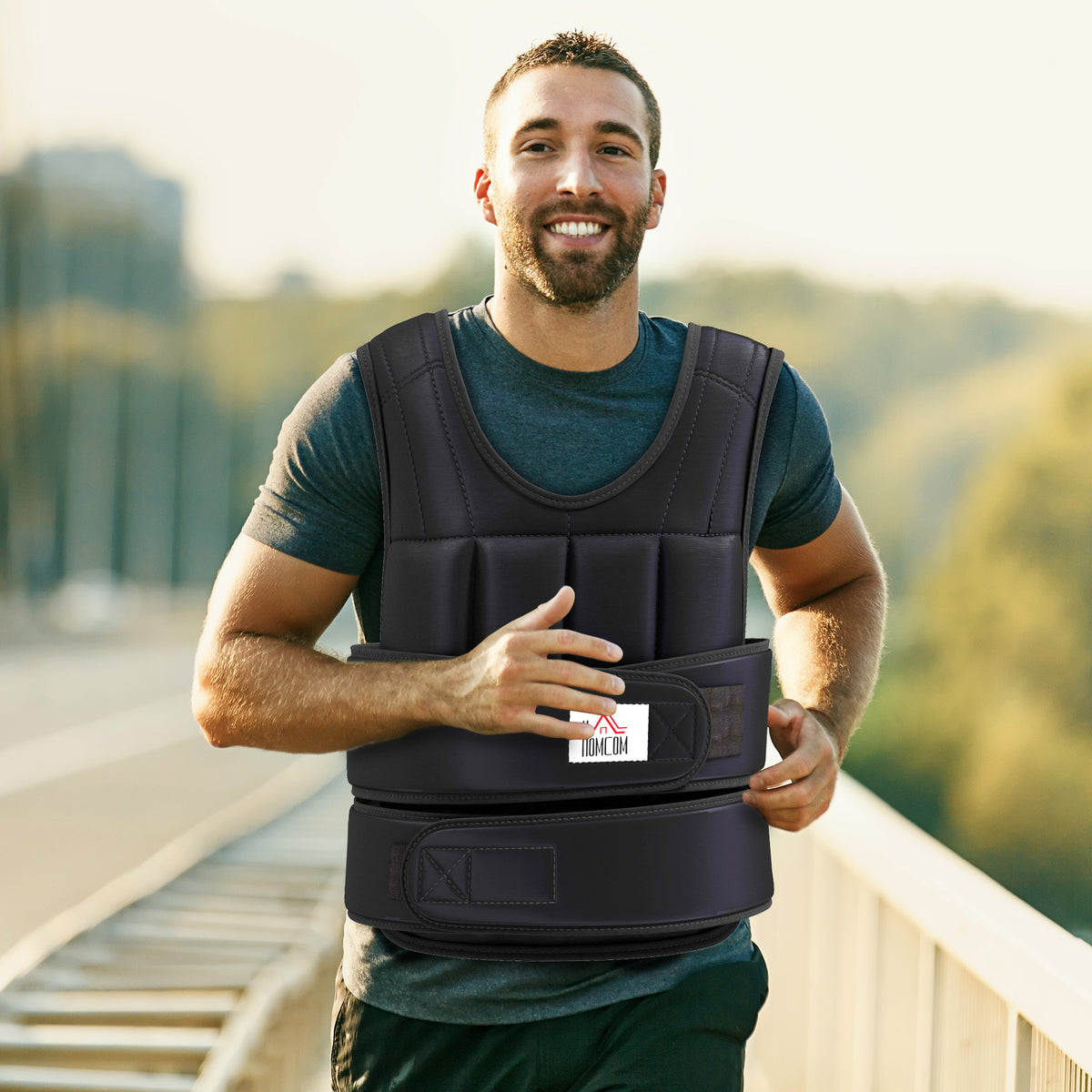 Giubbotto Zavorrato 10kg Unisex 38 Pesi Singoli, Imbottitura, Chiusure con Velcro, Nero