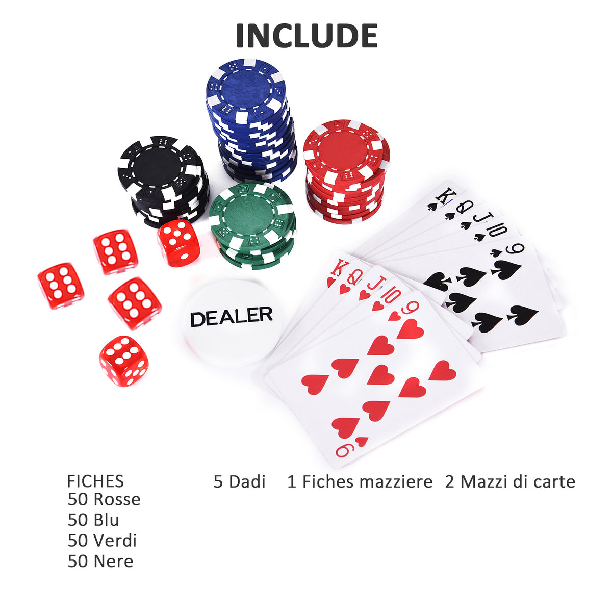 Valigetta Poker Professionale in Alluminio, Set Poker con 200 Fiches e 2 Mazzi per Texas hold&