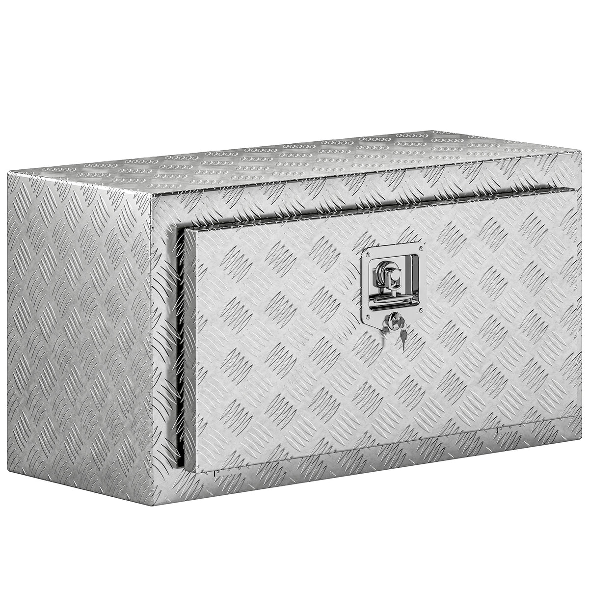 Cassetta degli Attrezzi da 96L in Alluminio con Serratura, 2 Chiavi e Maniglia Laterale, 76.2x35.5x40.6 cm, Argento