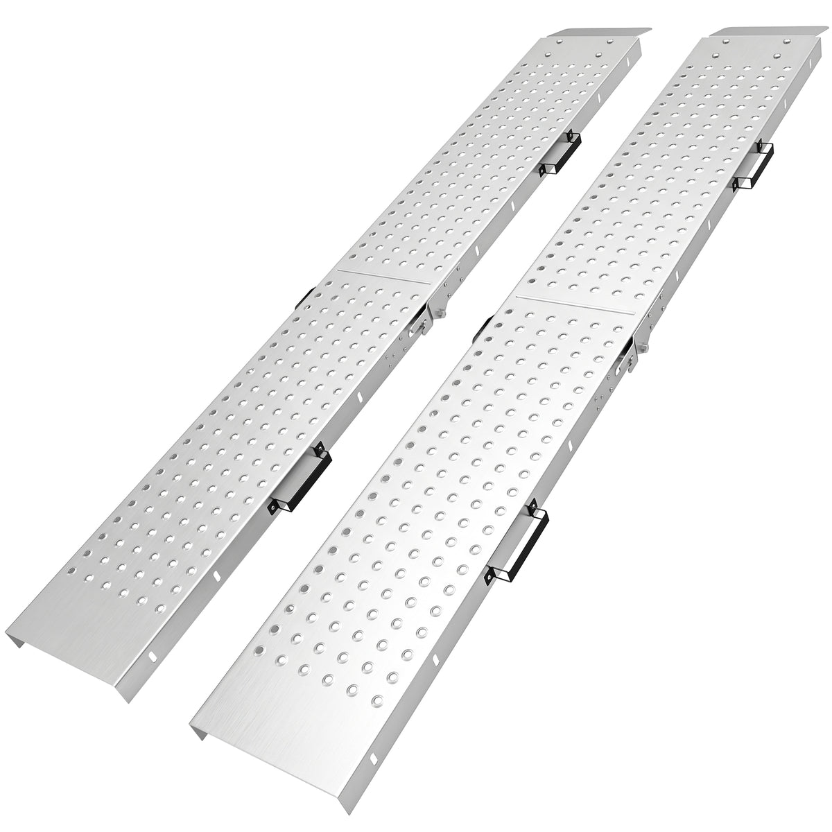Set 2 Rampe di Carico Pieghevoli, 400 kg, per Moto/ATV/Rimorchio/Pick-up, 180 x 25.5 cm, Argento