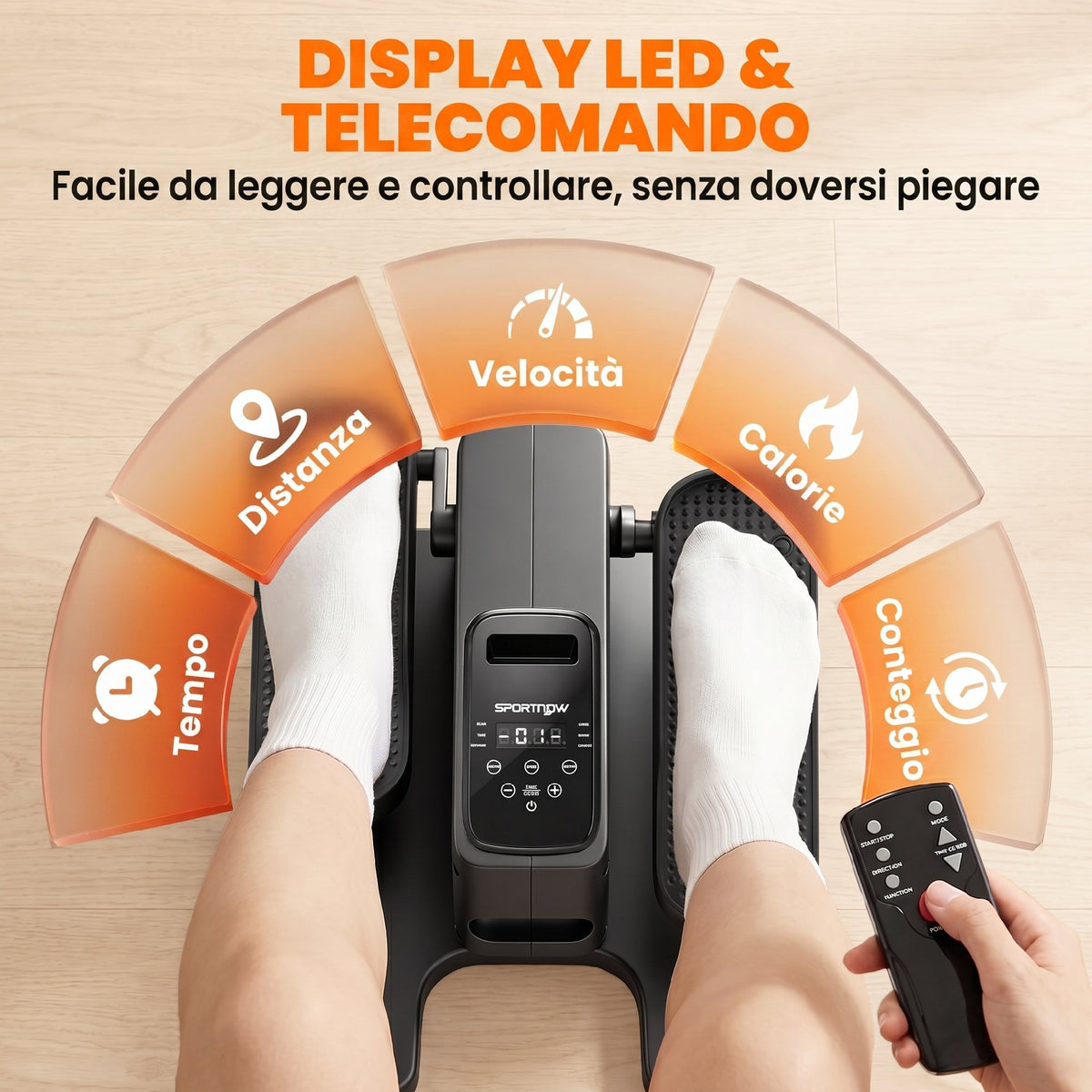Mini Ellittica da Scrivania, Manuale/Automatica, 12 Velocità Regolabili per Casa.