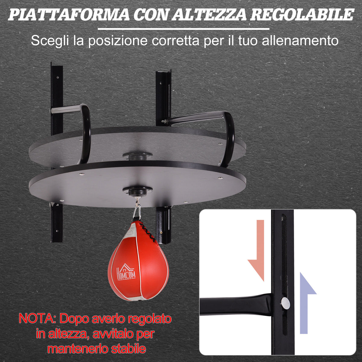Set Boxe Pera Veloce con Piattaforma Installazione a Muro, Pompetta, Accessori Inclusi, 60 x 73 x 80 cm