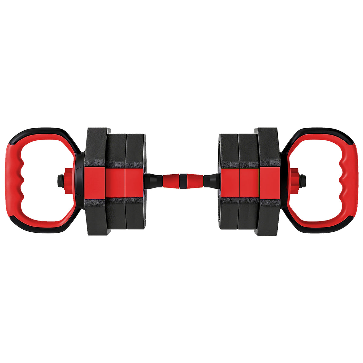 Set Pesi Palestra 6 in 1 Multifunzione da 20kg Totali in Plastica e Sabbia, 125x18x18 cm, Rosso