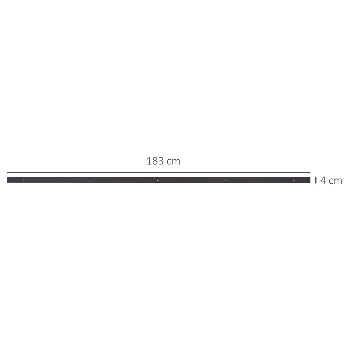 Kit Porta Scorrevole 100kg max in Acciaio con Binario, Ganci, Fermi, Viti e Bulloni, 183x4x0.6 cm