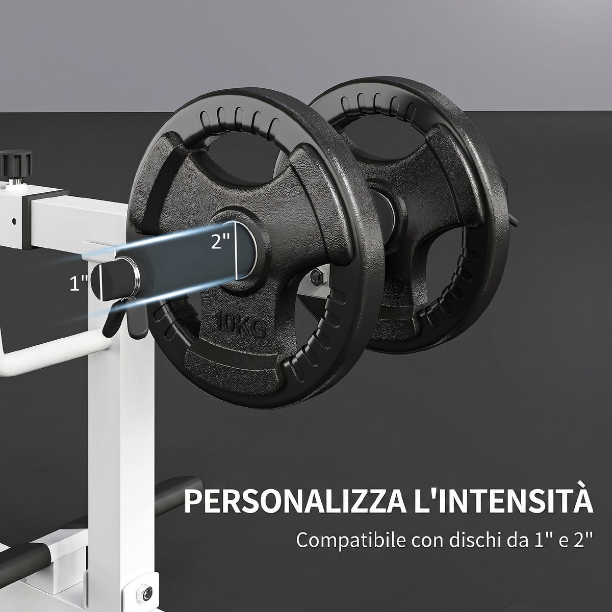 Macchina per Polpacci Seduti Regolabile, per Allenamento Gambe Polpacci, Vita e Braccia, Palestra Casa Domestica, Bianco