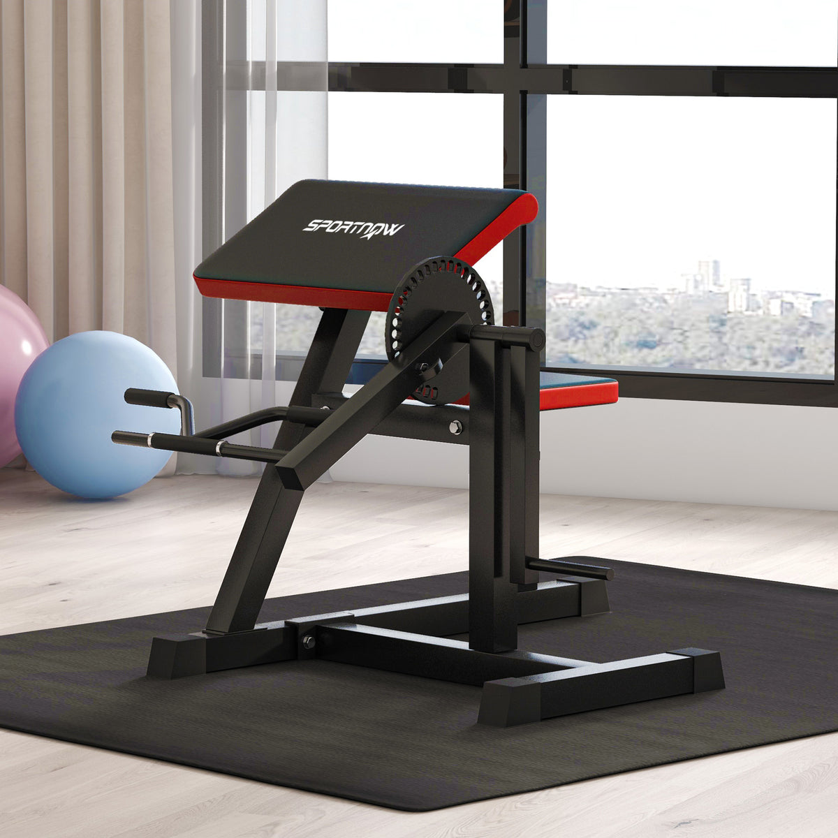 Panca Romana 2 in 1 per Curl e Tricipiti con Sedile a 5 Livelli e 25 Regolazioni, Nero