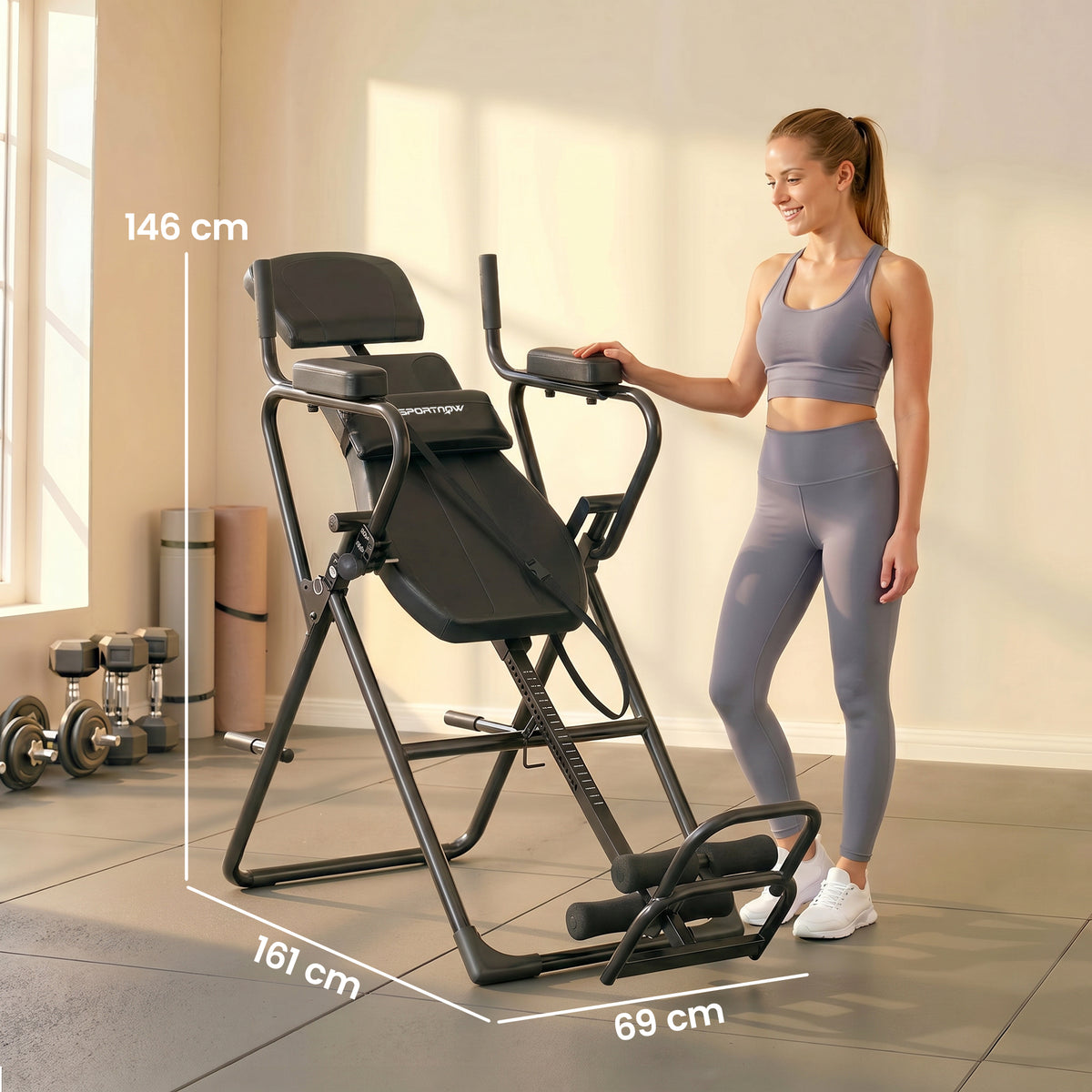 Tavolo Inversione 3-in-1 con Barre Flessioni, Trazioni, Tavolo di Inversione