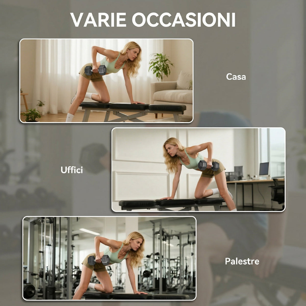 Set di Manubri Palestra da 2x12.5 kg Esagonale, Pesi per Palestra con Impugnatura Zigrinata Antiscivolo, Nero