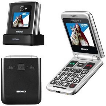 Telefono Cellulare Brondi Amico Tuo - Display 2.4" - Dual-Sim - Fotocamera 1.3 Mp - Bluetooth - Meta