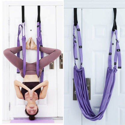 cintura yoga stretching corda esercizi distensione anca parte vita