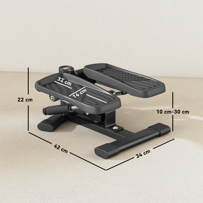 Stepper Twister 2 in 1 con Monitor LCD, Pedali Grandi e Antiscivolo, Capacità 100 kg, Nero