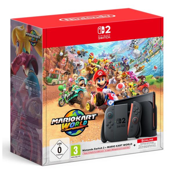 Switch 2 Console Black + Mario Kart World + NSO 3 Mesi
