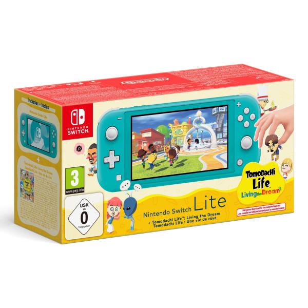 Switch lite Console Turchese + Tomodachi Life: Una vita da sogno