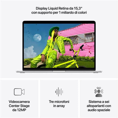 MacBook Air 15" M5 chip 10-core CPU 10-core GPU, 16GB, 1TB SSD - Argento