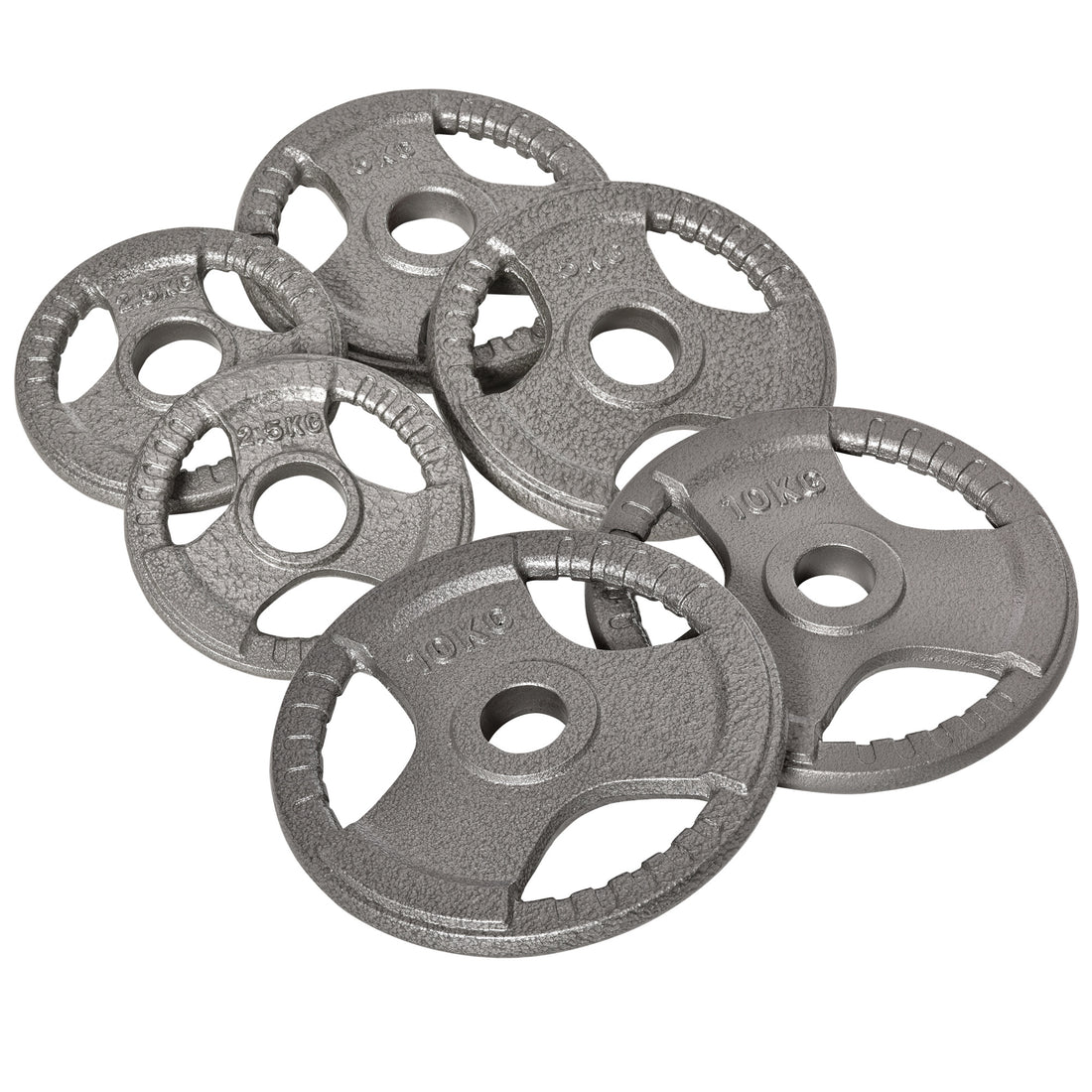 Set di 6 Dischi Pesi per Bilanciere e Manubri 2.5-35KG, Dischi palestra in Acciaio con Foro 50 cm, Ideali per Bilancieri Olimpionici, Argento