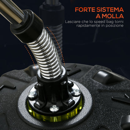 Punching Ball da Terra con Base Riempibile e Ventose, Altezza Regolabile da 147-165 cm, Nero