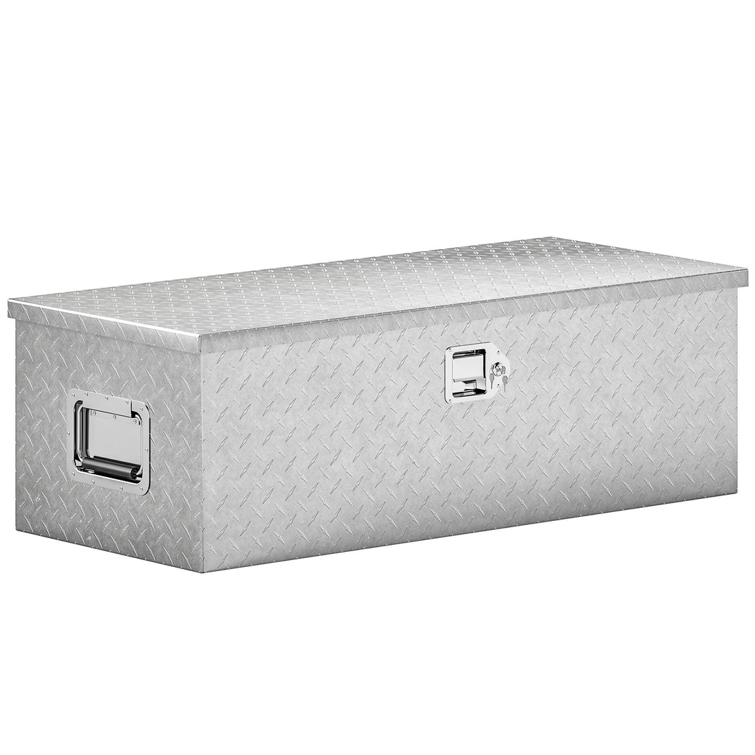 Cassetta degli Attrezzi da 43L in Alluminio con Serratura, 2 Chiavi e Maniglia Laterale, 76.2x33x24.4 cm, Argento