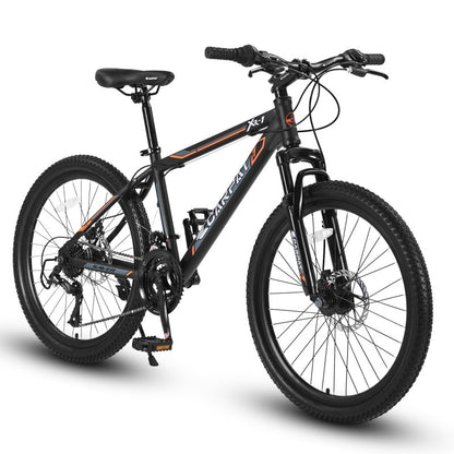Mountain bike 24 pollici Shimano 21 velocità freni disco sospensione anteriore acciaio
