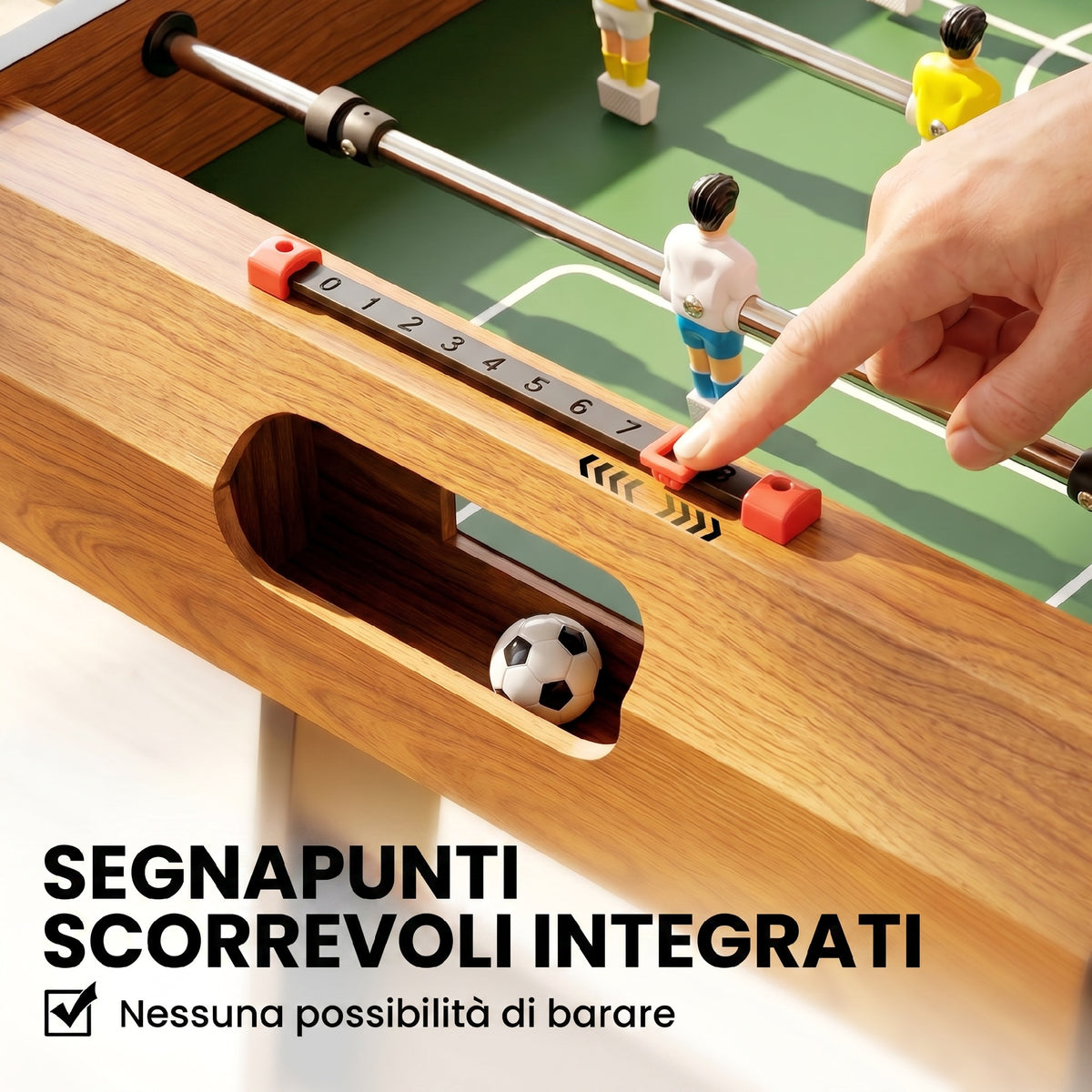 Mini Calcio Balilla Pieghevole, 22 Giocatori, 2 Palline, 2 Segnapunti Manuali e Maniglie Antiscivolo, Set da Gioco Freestanding per Famiglia